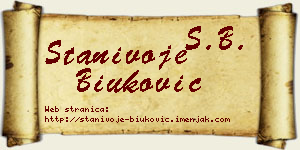Stanivoje Biuković vizit kartica